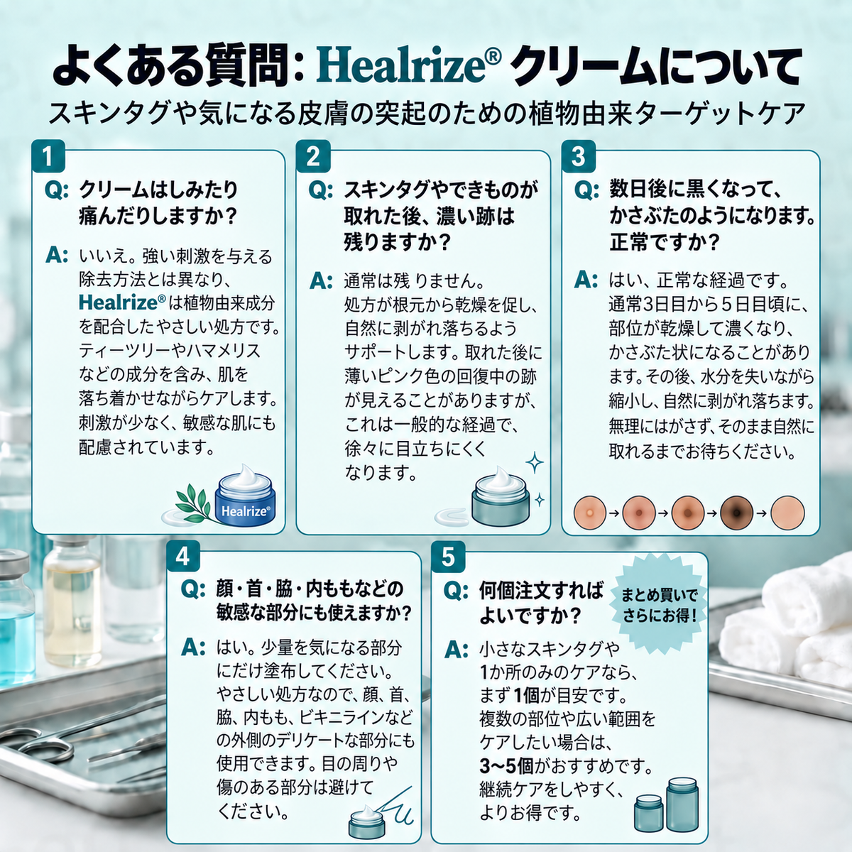 𝐇𝐞𝐚𝐥𝐫𝐢𝐳𝐞® 🥝🩵 肌のイボや気になる色素沈着を7日間集中ケア（やさしい処方で痛みなし・跡が残りにくい）🌿