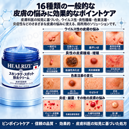 𝐇𝐞𝐚𝐥𝐫𝐢𝐳𝐞® 🥝🩵 肌のイボや気になる色素沈着を7日間集中ケア（やさしい処方で痛みなし・跡が残りにくい）🌿